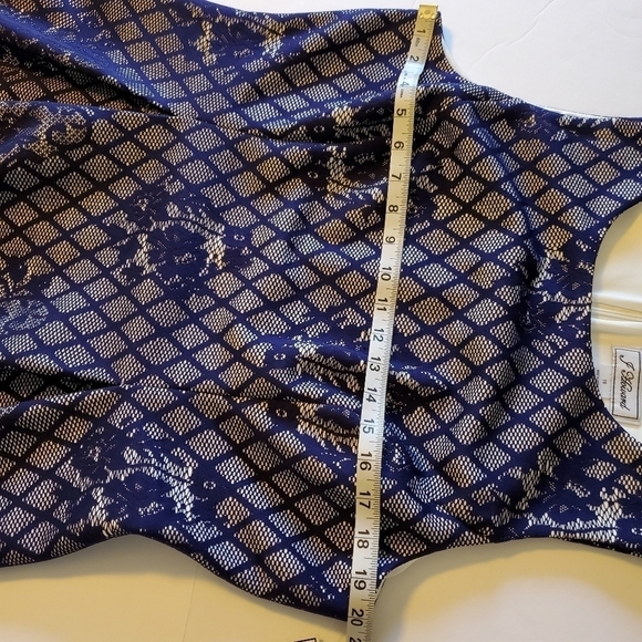 NWOT J Howard Sleevless White Dress with Blue Lace Overlay Sz16 - Picture 11 of 17